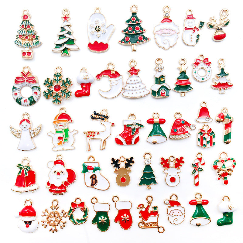 Wholesale Christmas Alloy Drip Oil DIY Necklace Pendant Accessories